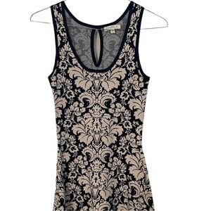 Love Fire Mermaid Fit & Flare Black Cream Sleeveless Knit Sweater Dress Sz M